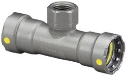 Tee, Female Adapter, 1-1/4" Press x 1-1/4" Press x 3/4" FPT, MegaPress-G, Black Steel, Sch. 40 with Yellow Dot, Viega - 25506 (CS5) - Chimney Cricket