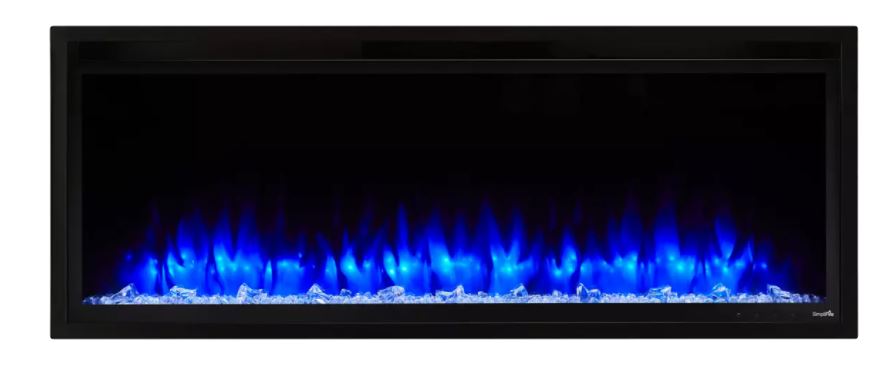 Simplifire 50" Allusion Platinum Recessed Linear Electric Fireplace - Chimney Cricket