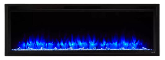 Simplifire 60" Allusion Platinum Recessed Linear Electric Fireplace - Chimney Cricket