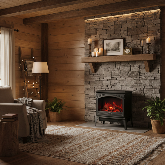 Amantii Lynwood Series Freestanding Cast-Iron Electric Fireplace
