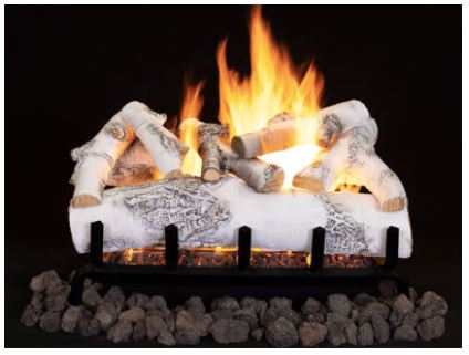 Superior F4741 36" Ashton White Birch 9-Piece Log Set ** - Chimney Cricket