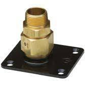 Flange Mount, 3/8" AutoFlare Fitting, w/ Rectangular Steel Plate, TracPipe, FGP-RFG-375 (CS12) - Chimney Cricket