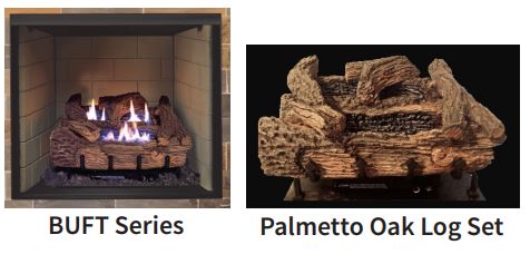 18" Millivolt Burner / Palmetto Oak Log Set with BUF32-T Box - Builders Special - NG - Chimney Cricket