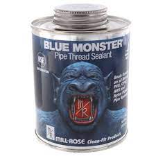 Thread Sealant, 1 Pint Can w/ Brush, Blue Monster HD Pipe Compound, 76015 (12CS) - Chimney Cricket