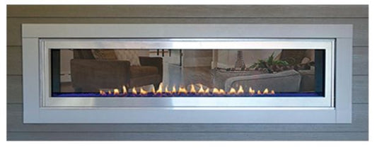 WMH 60" Boulevard See-Thru Linear Fireplace with Electronic Remote, NG - Chimney Cricket