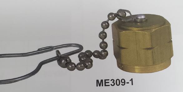 CGA555 Brass Cap and Chain for Liquid Valves - Chimney Cricket