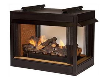 WMH 36" Breckenridge Peninsula Premium Flush Front Circulating Firebox - Chimney Cricket