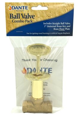 Dante Log Lighter Valve Bulk Combo Pack in Poly Bag - Bright Brass - T3200PB, CPBVSBRB - Chimney Cricket