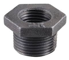 Bushing, 1" MPT X 1/2" FPT Black, Hex Head, Sch. 40, Malleable Forged Steel, M110MF, BS100-168 - Chimney Cricket