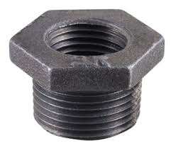Bushing, 2" MPT X 1" FPT Black, Hex Head, Sch. 40, Malleable Forged Steel, Black Bushing  M110SM, BS100-3216 - Chimney Cricket
