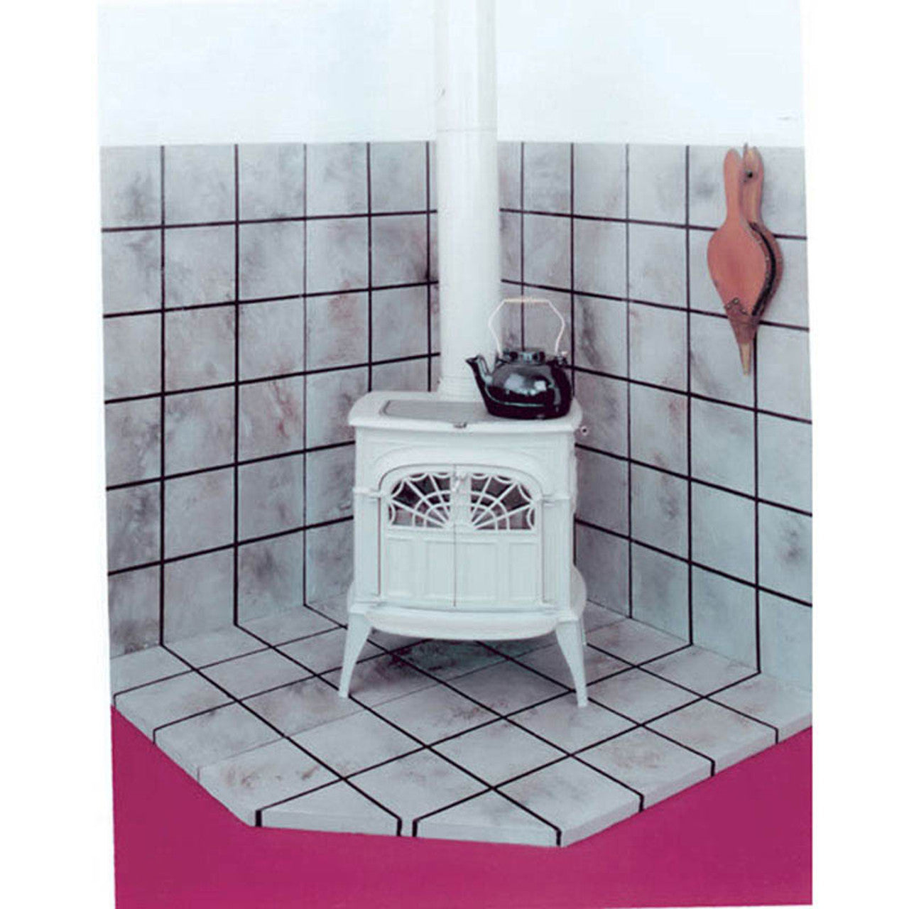 24" X 48" Gray Tile Stove Board - Chimney Cricket