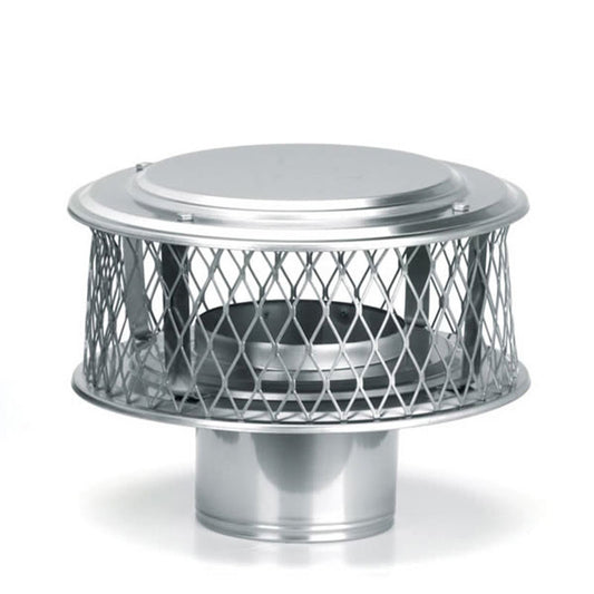 11" HomeSaver 316-Alloy Stainless Steel Guardian Cap with 3/4" Mesh - Chimney Cricket
