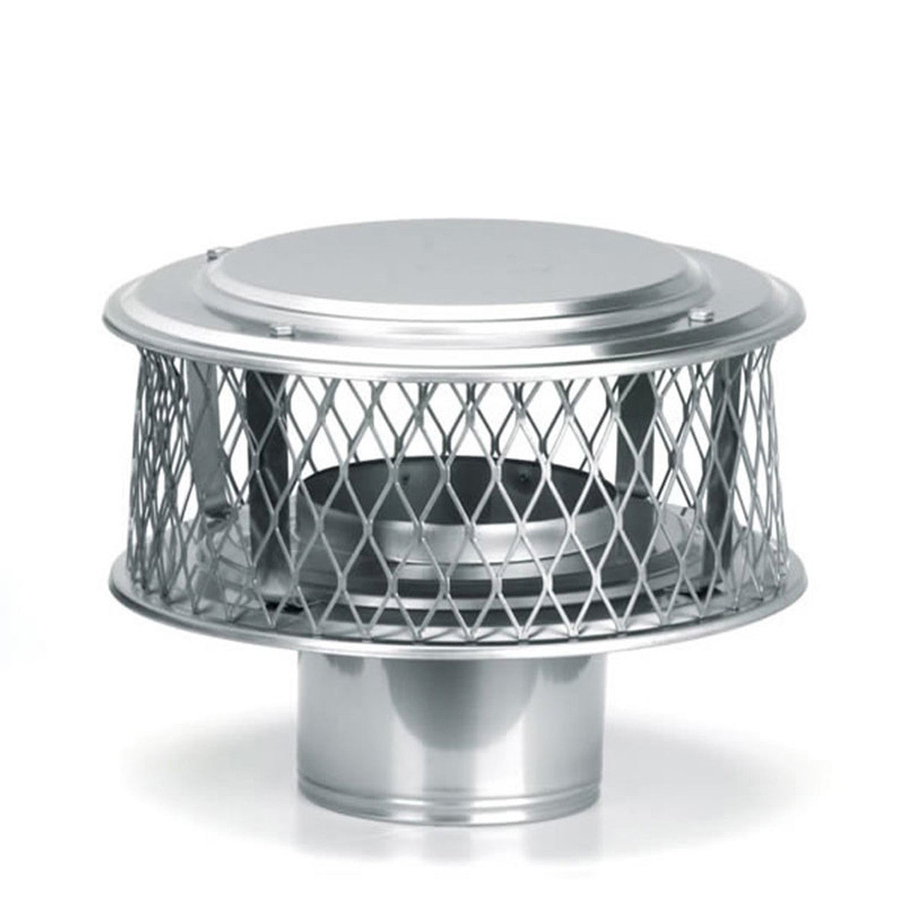 10" HomeSaver 304-Alloy Stainless Steel Guardian Cap with 5/8" Mesh - Chimney Cricket