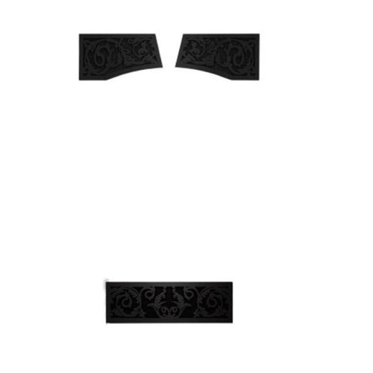 Painted Metallic Black Finish Victorian Ornamental Upper & Lower Insets for VITTORIA GD19 - VOIK - Chimney Cricket