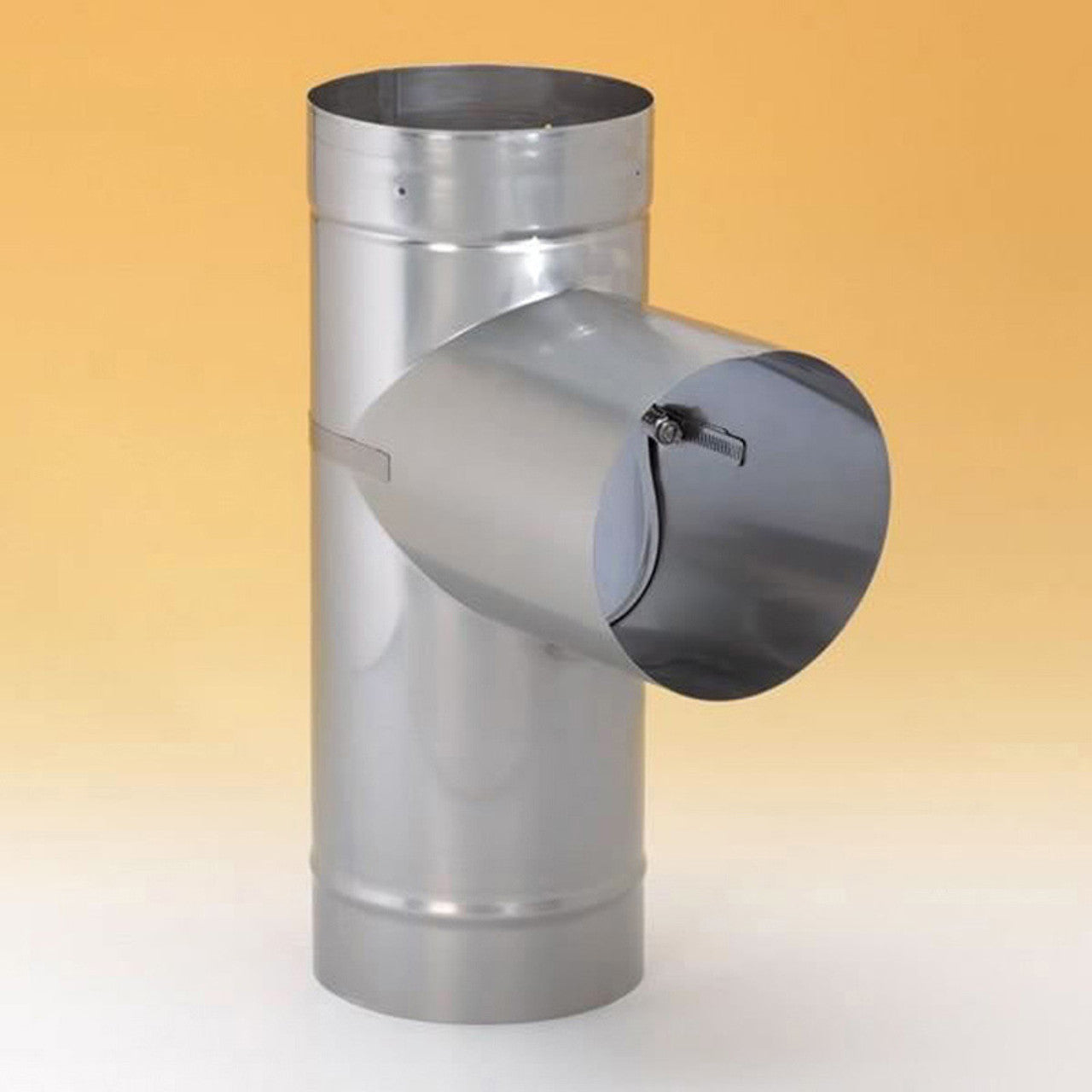 8" Heatfab 316-Alloy Stainless Steel Tee with Removable Take-Off - 3816761 - Chimney Cricket