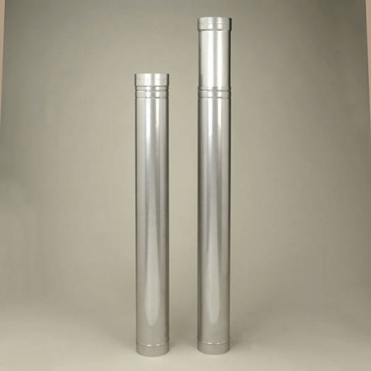 6" Heatfab 304-Alloy Stainless Steel Adjustable 50" - 90" Saf-T Liner (1 Pack of 2) - 4606SS - Chimney Cricket