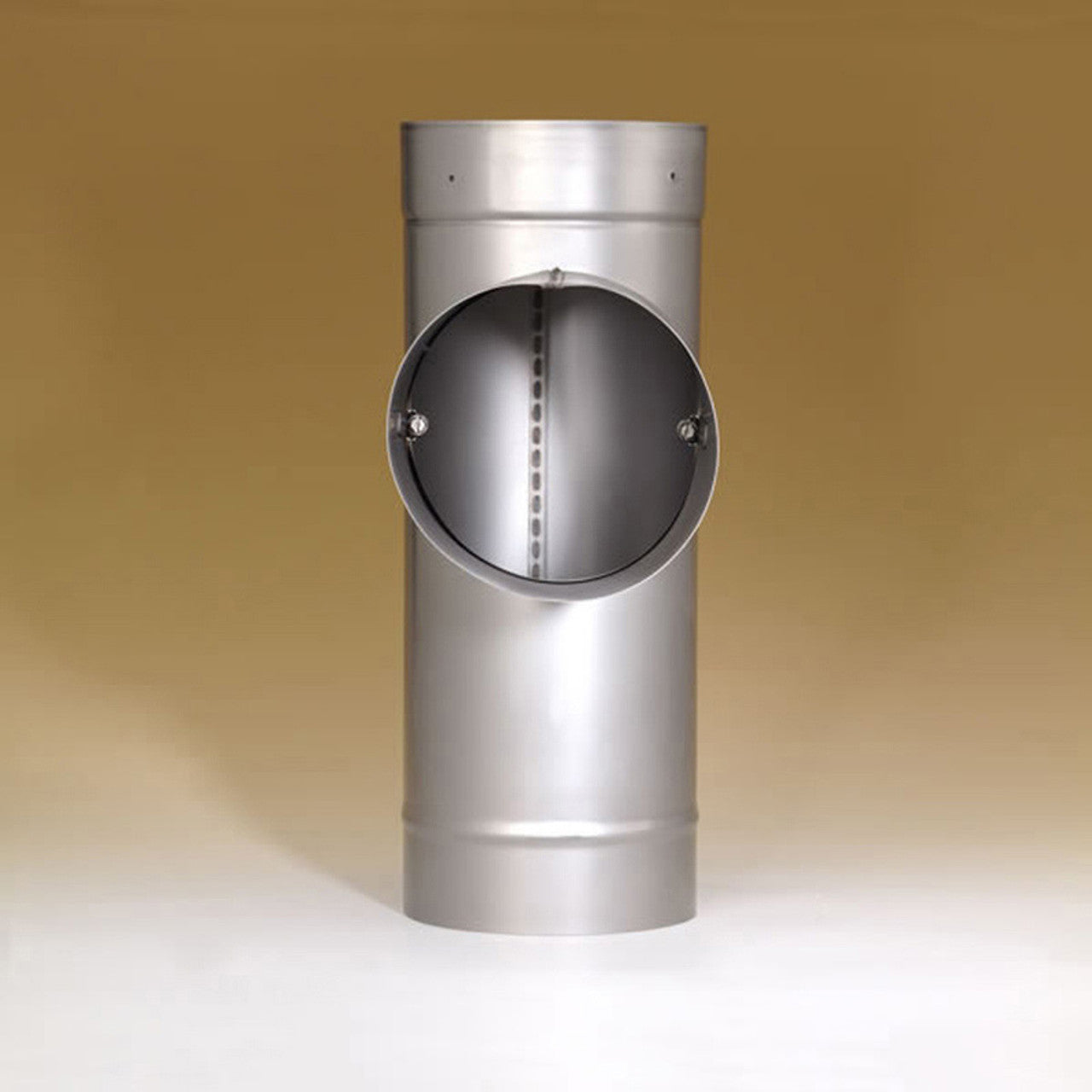 8" Heatfab 304-Alloy Stainless Steel Inside Dual-Mount Tee with Removable Take-Off - 821871 - Chimney Cricket