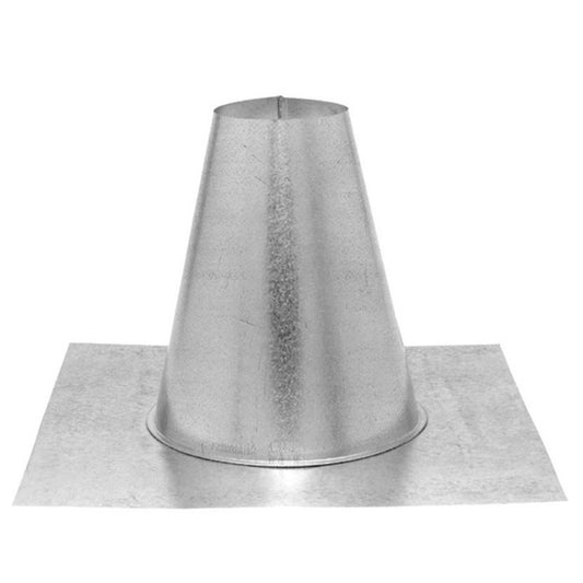 4" PelletVent Pro Galvalume Tall Cone Roof Flashing - 4PVP-FF - Chimney Cricket