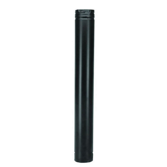 3" x 12" PelletVent Pro Double-Wall Black Pipe Length - 3PVP-12B - Chimney Cricket
