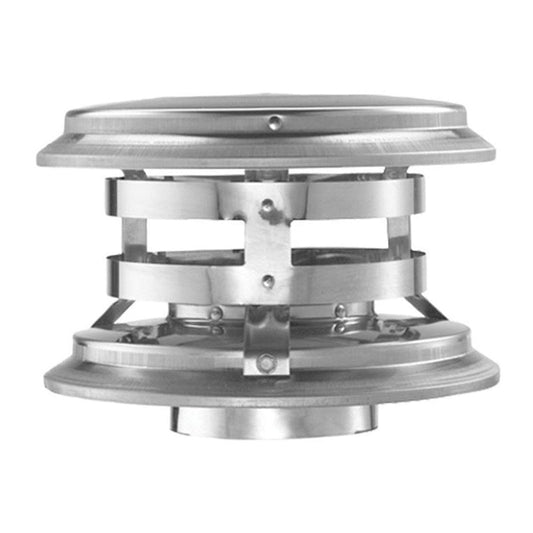 3" PelletVent Pro Double-Wall Stainless Steel Type-L Chimney Pipe Vertical Cap - 3PVP-VC - Chimney Cricket