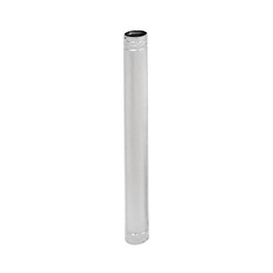 3" x 12" PelletVent Pro Double-Wall Galvalume Pipe Length - 3PVP-12 - Chimney Cricket