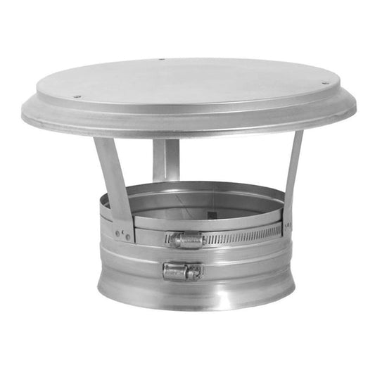 5.5" DuraVent DuraFlex Stainless Steel Rain Cap with Clamp Band - 55DFS-VC - Chimney Cricket