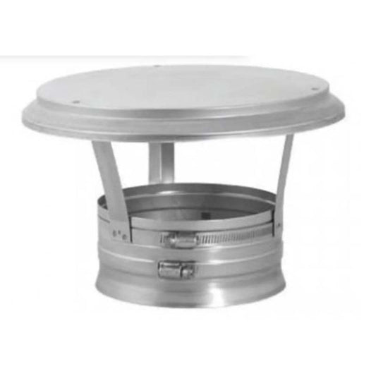 8" DuraVent DuraFlex Stainless Steel Rain Cap with Clamp Band - 8DFS-VC - Chimney Cricket