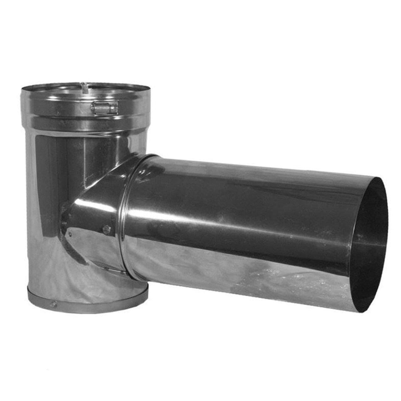 5.5" DuraVent DuraFlex Stainless Steel Tee with Cap - 55DFS-T - Chimney Cricket