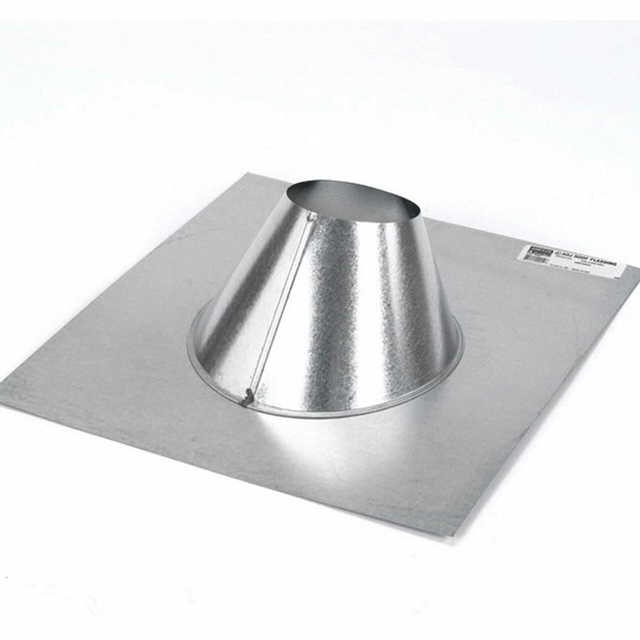 6" Type B Gas Vent Galvalume Adjustable 0/12 - 6/12 Pitch Flashing - 6BVF - Chimney Cricket