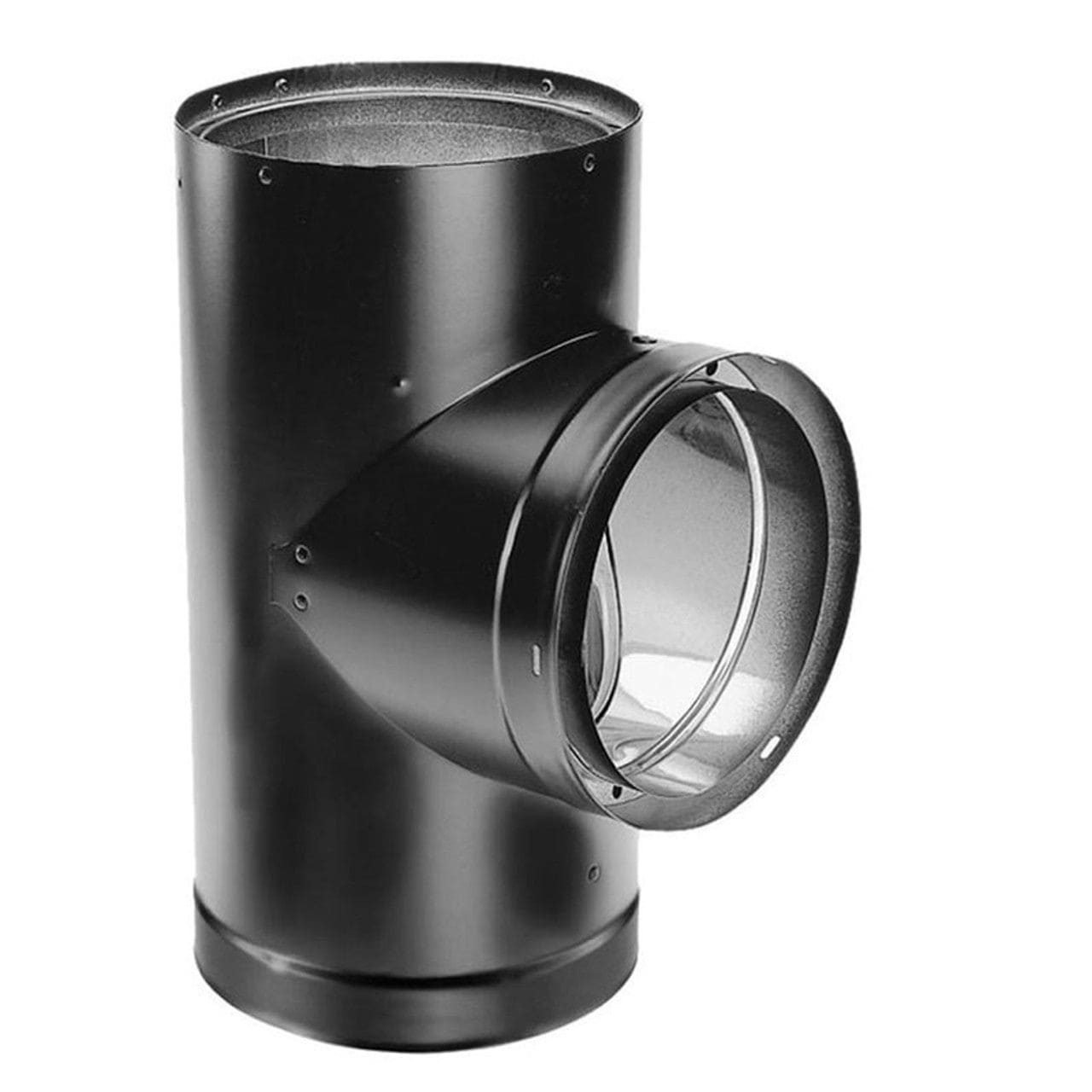 6" DuraVent DVL Double-Wall Black Tee with Clean-Out Cap - 6DVL-T - Chimney Cricket