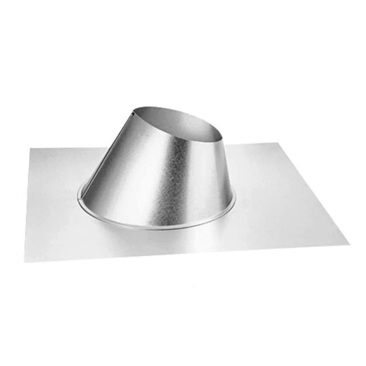 4" DuraVent DirectVent Pro Galvalume 0/12 - 6/12 Pitch Roof Flashing - 46DVA-F6 - Chimney Cricket