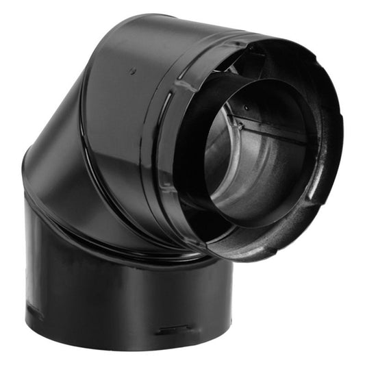 5" DuraVent DirectVent Pro Double-Wall Black 90-Degree Swivel Elbow - 58DVA-E90B - Chimney Cricket