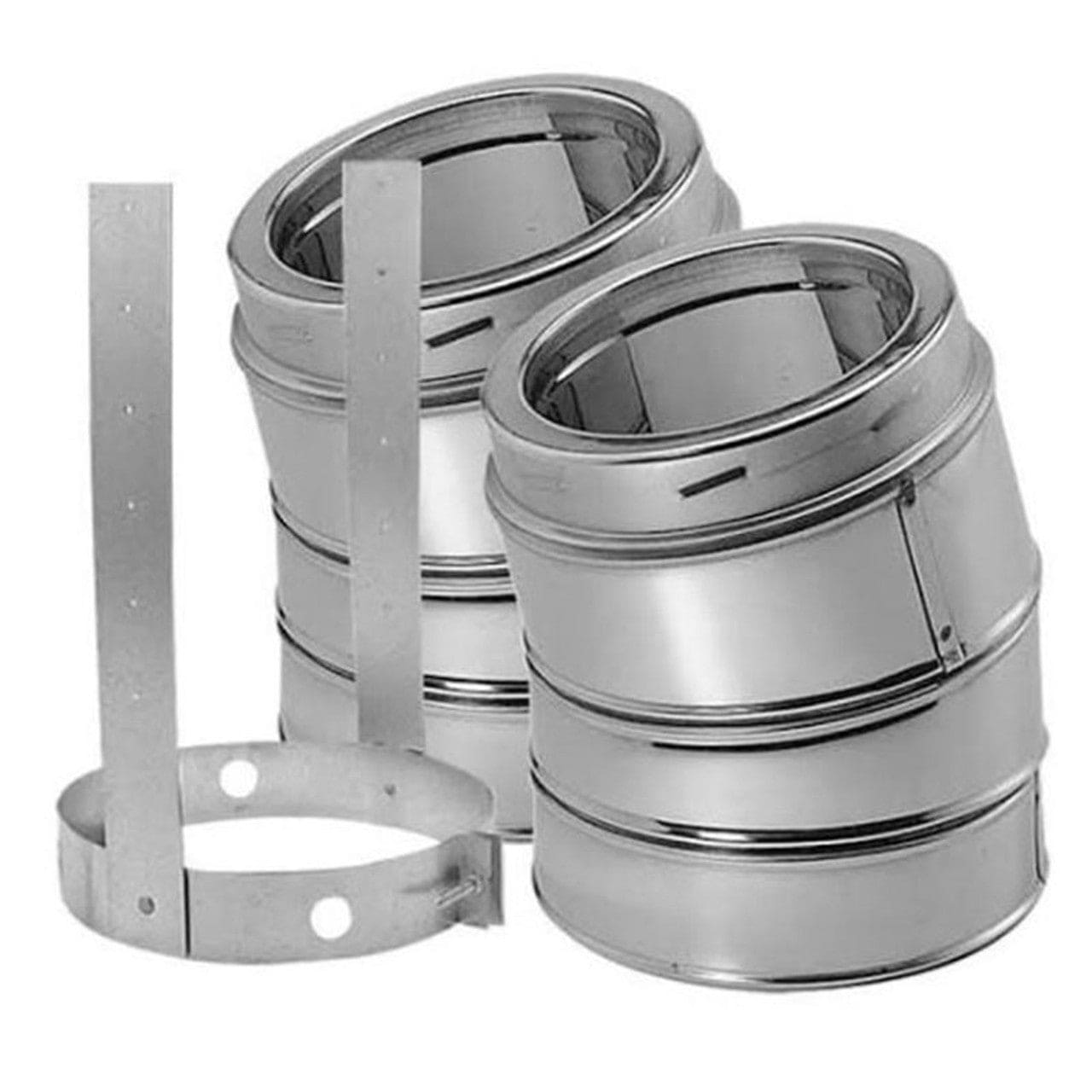 5" DuraVent DuraTech Stainless Steel 15-Degree Elbow Kit - 5DT-E15SSK - Chimney Cricket