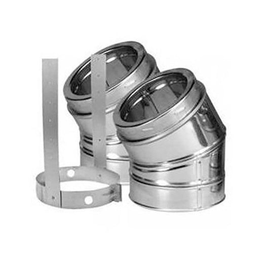 5" DuraVent DuraTech Stainless Steel 30-Degree Elbow Kit - 5DT-E30SSK - Chimney Cricket