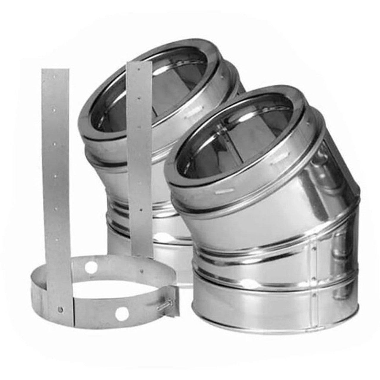 6" DuraVent DuraTech Double-Wall Stainless Steel 30-Degree Elbow Kit - 6DT-E30KSS - Chimney Cricket