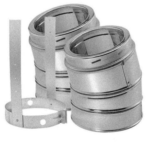 7" DuraVent DuraTech Double-Wall Galvanized 15-Degree Elbow Kit - 7DT-E15K - Chimney Cricket