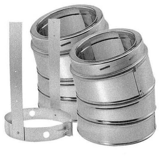 7" DuraVent DuraTech Double-Wall Galvanized 30-Degree Elbow Kit - 7DT-E30K - Chimney Cricket