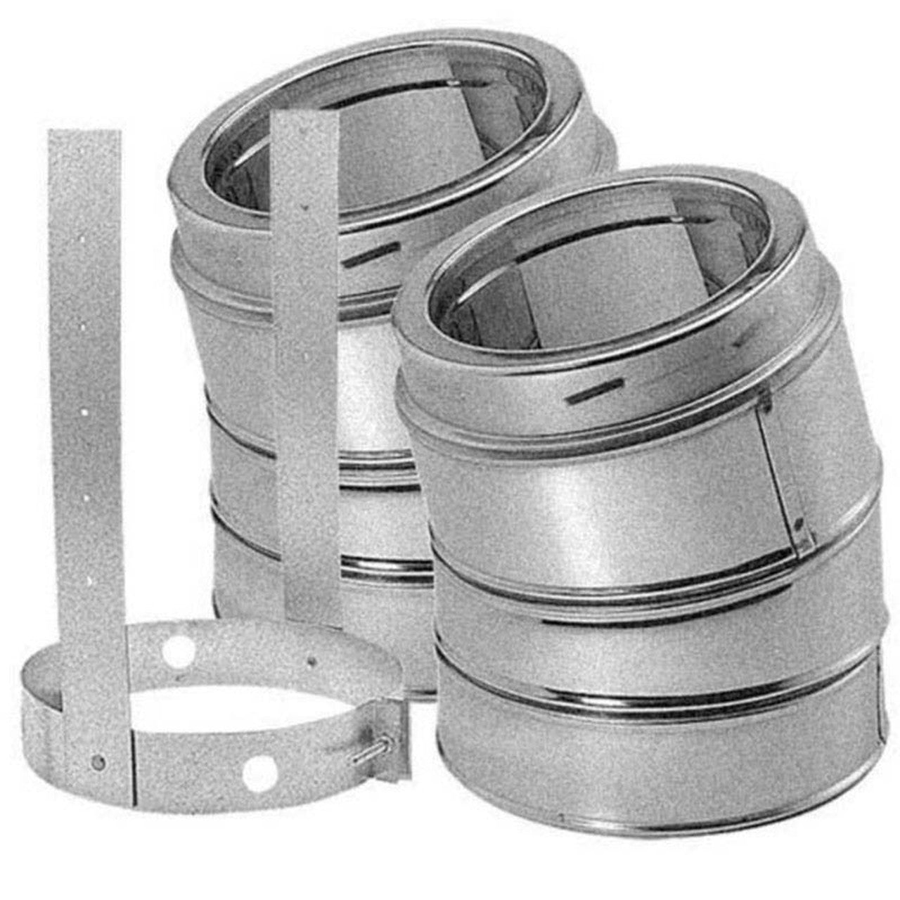 8" DuraVent DuraTech Double-Wall Galvanized 15-Degree Elbow Kit - 8DT-E15K - Chimney Cricket