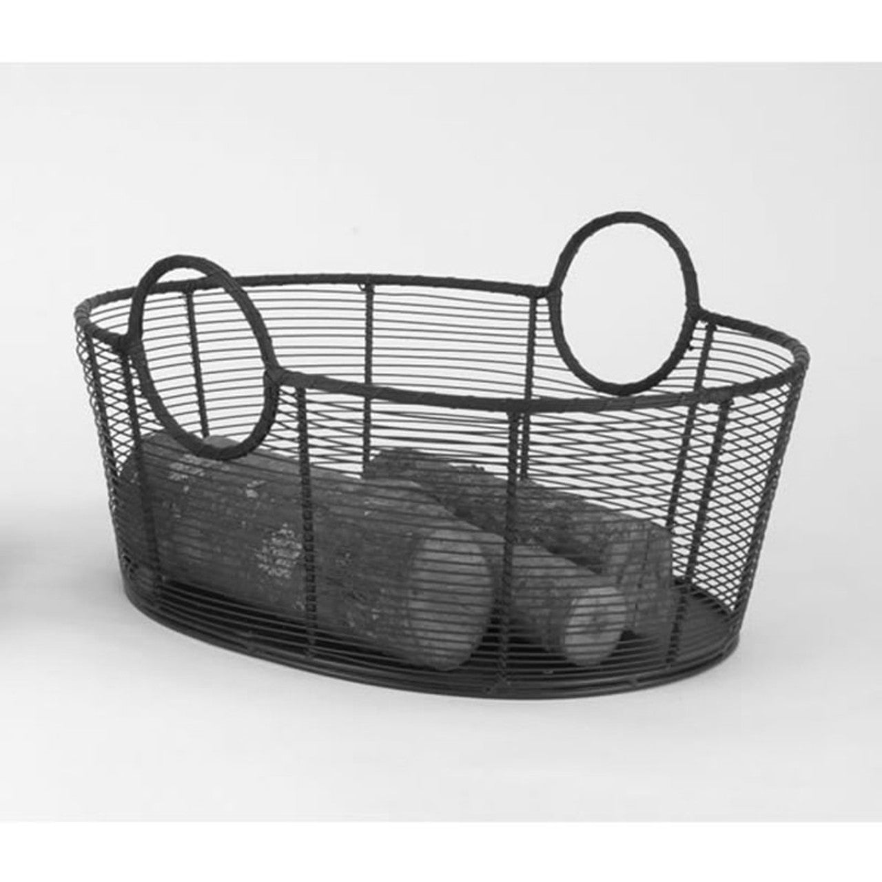 Woodfield Steel Wire Wood Basket - WI-09 - Chimney Cricket