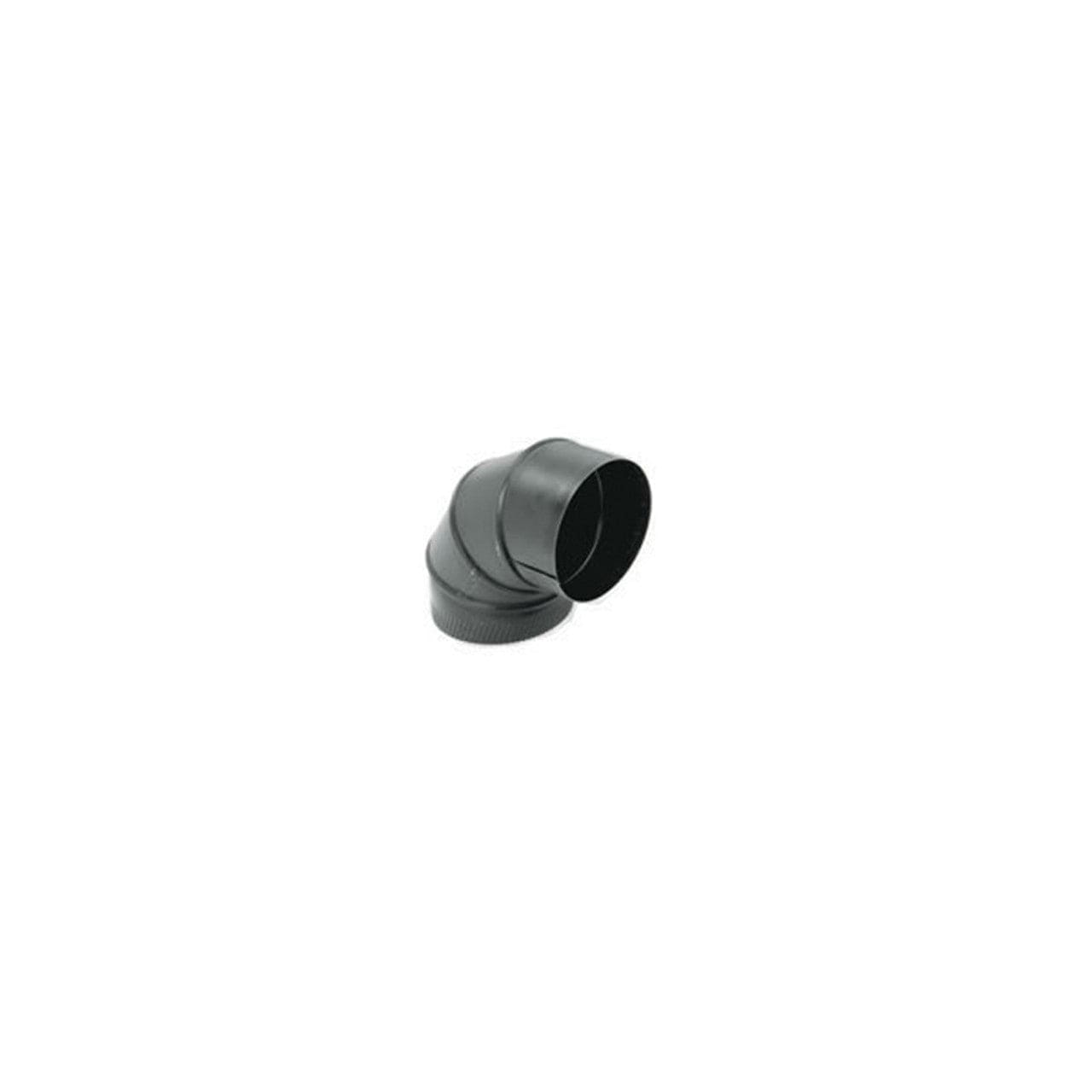 6" Snap-Lock 90-Degree Black Corrugated Elbow - BM0023 - Chimney Cricket