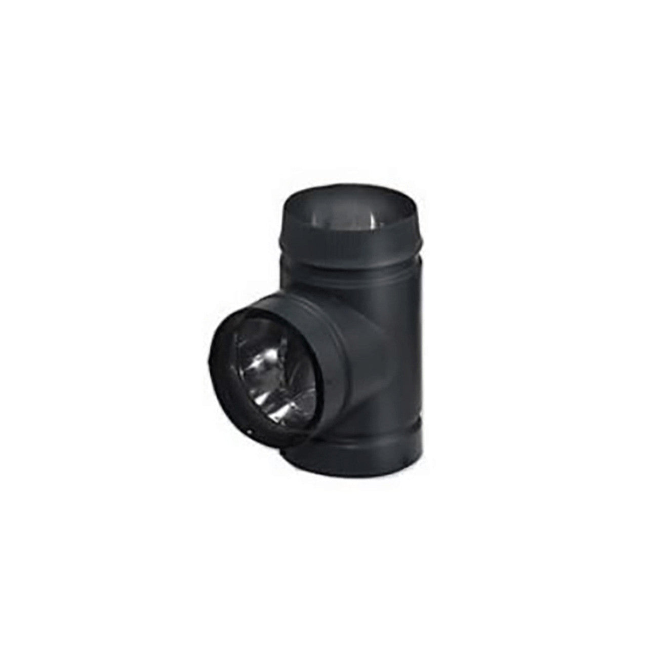8" Selkirk DSP Black Double-Wall Tee with Cap - Chimney Cricket