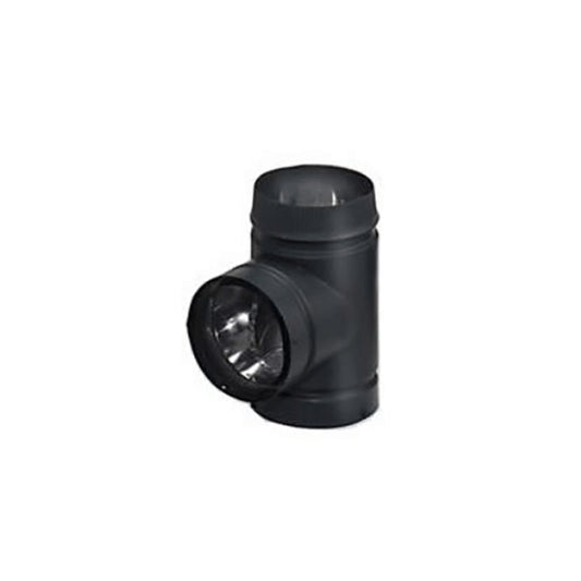 8" Selkirk DSP Black Double-Wall Tee with Cap - Chimney Cricket