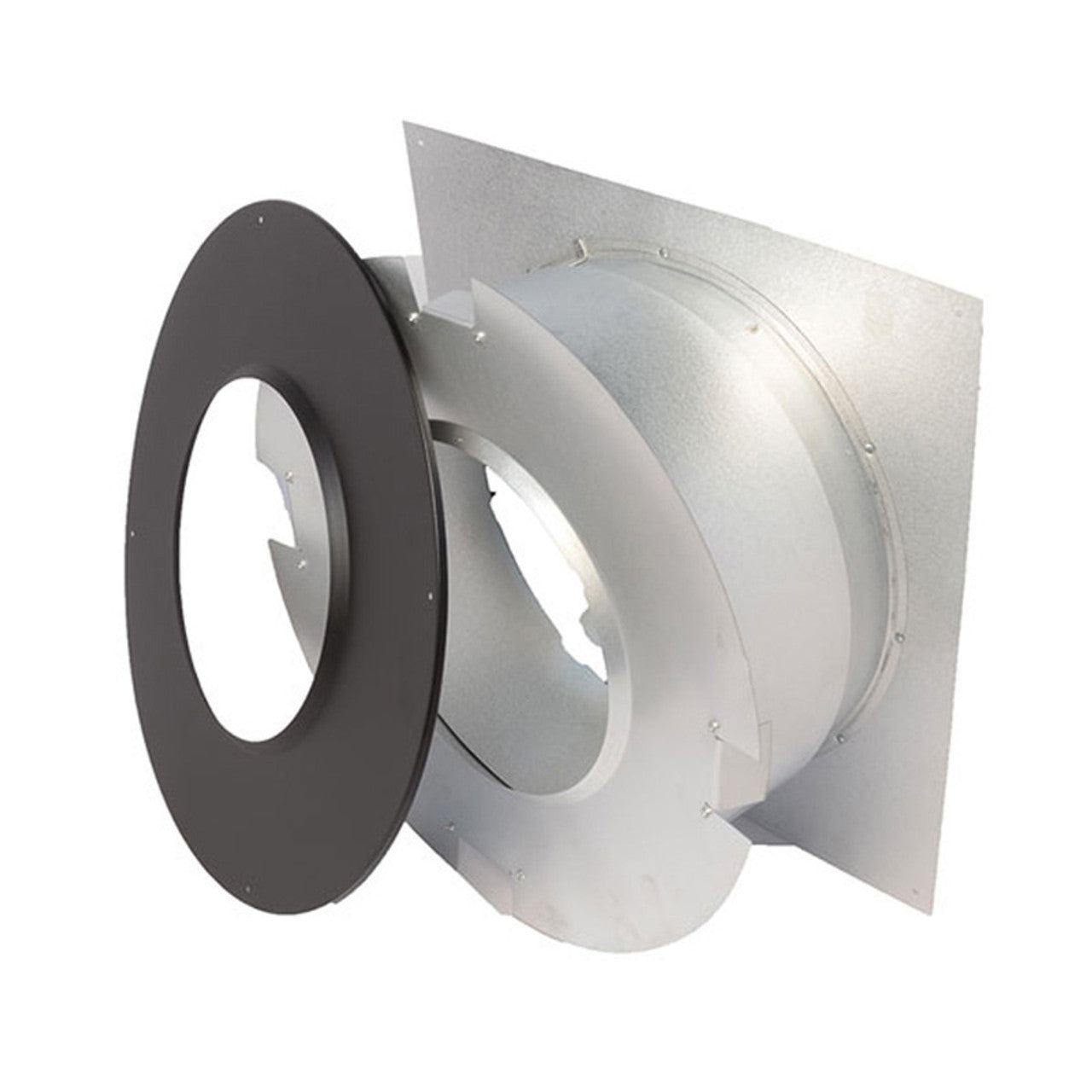 8" Selkirk SuperPro Black Wall Thimble with Trim Collar - SPR8WTB - Chimney Cricket