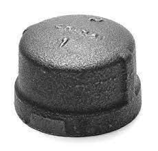 Cap, 1/2" FPT Black, Sch. 40, Malleable Forged Steel, M108F,  BS104-8 - Chimney Cricket