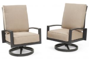Outdoor Greatroom Lyndale Highback Swivel Rocking Chairs with Cast Ash Sunbrella Cushions - LSRCS ** - Chimney Cricket