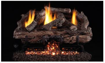 RHP 24" Vent Free Charred Aged Split Standard Ceramic Refractory Logs - Chimney Cricket