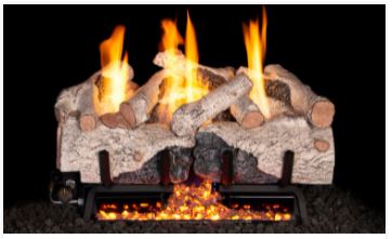 RHP 16/18" Vent Free Charred Alpine Birch Standard Ceramic Refractory Logs - Chimney Cricket