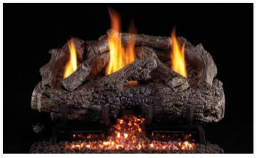 RHP 30" Vent Free Charred Frontier Oak Standard Ceramic Refractory Logs - Chimney Cricket