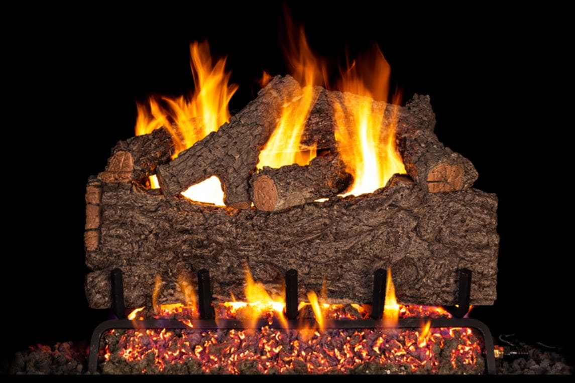 RHP 30" Chestnut Oak Standard Gas Logs - CN30 (2 Boxes - CN-30T and CN-30B) - Chimney Cricket