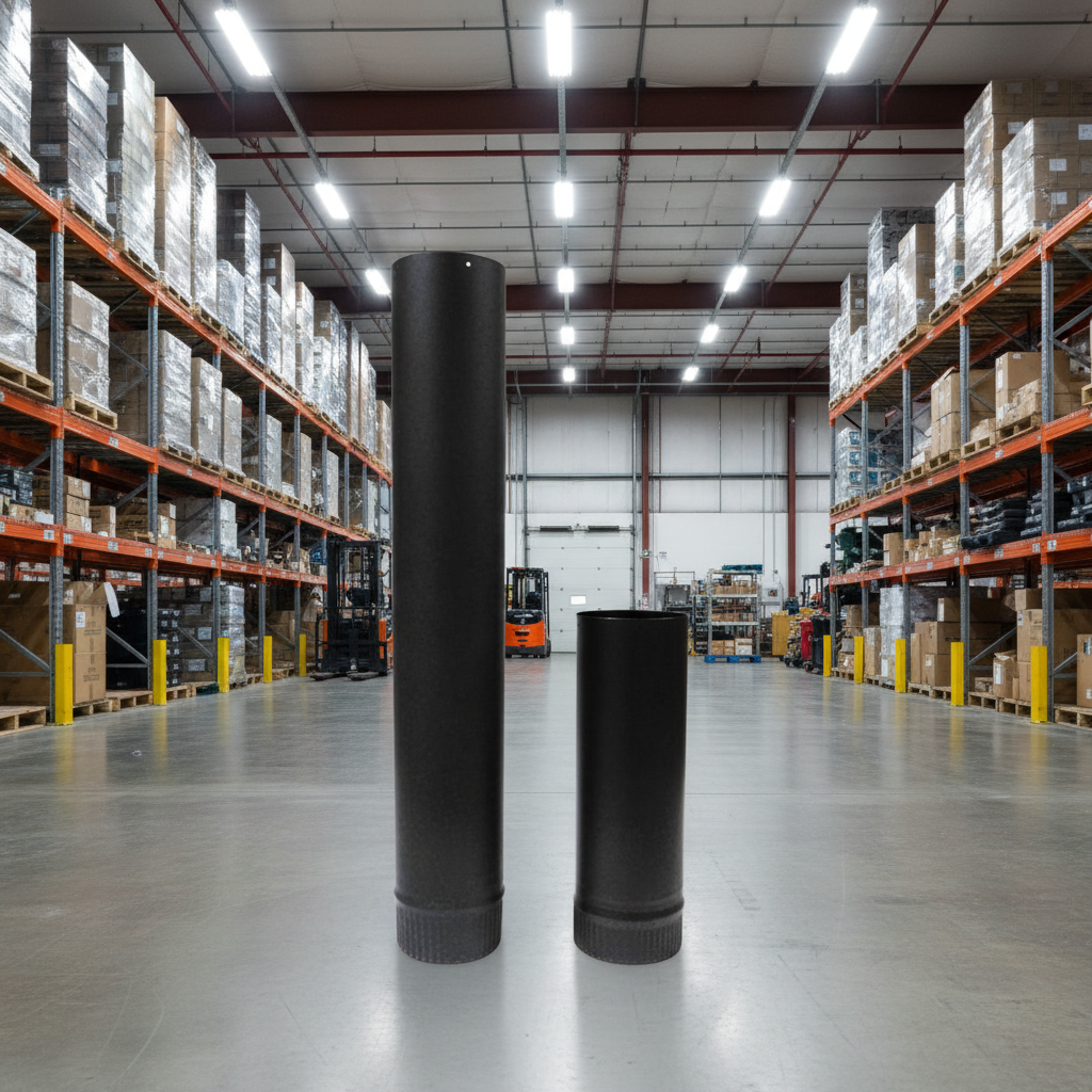 4 in. Single Wall Black Stove Pipe